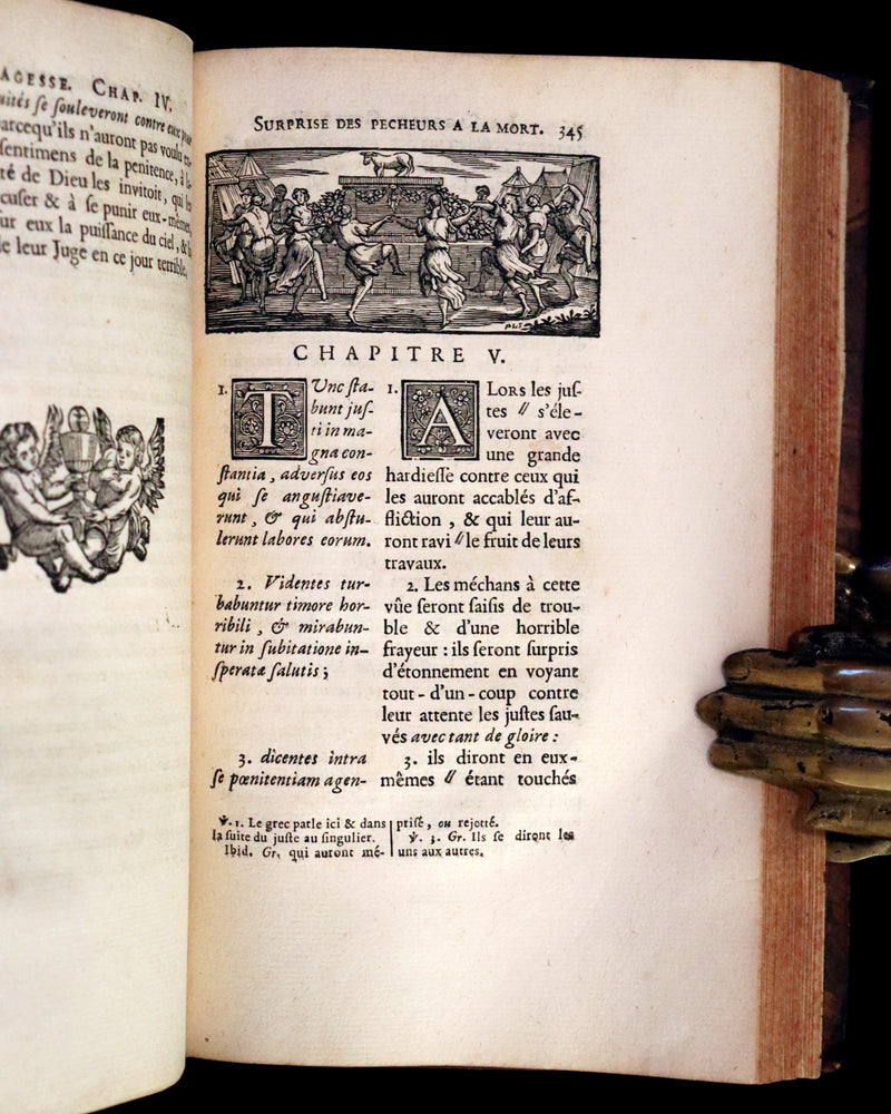 1701 Rare Latin French Book Bible - ECCLESIASTES of King Solomon & The Book of Wisdom by Le Maistre de Sacy.