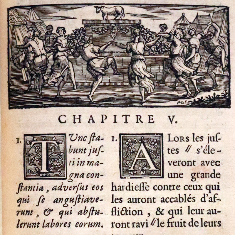 1701 Rare Latin French Book Bible - ECCLESIASTES of King Solomon & The Book of Wisdom by Le Maistre de Sacy.