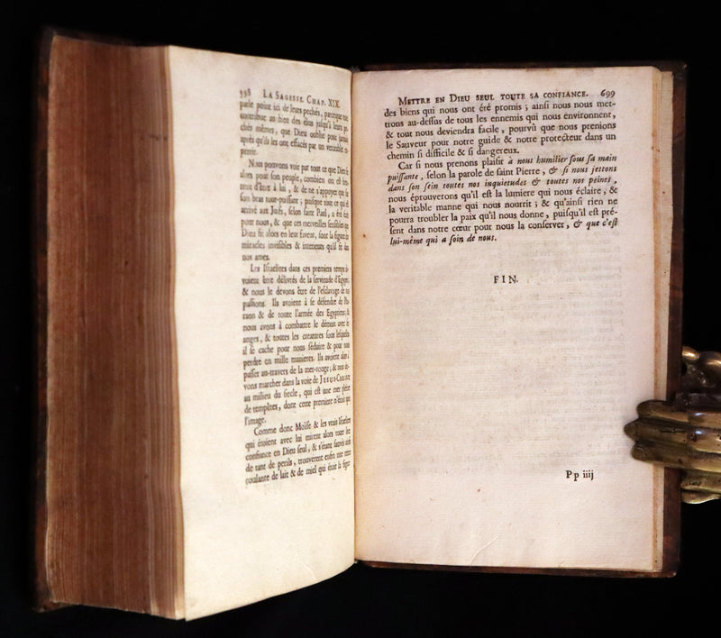 1701 Rare Latin French Book Bible - ECCLESIASTES of King Solomon & The Book of Wisdom by Le Maistre de Sacy.