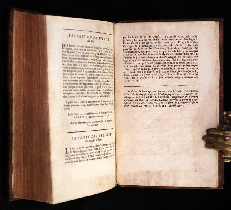 1701 Rare Latin French Book Bible - ECCLESIASTES of King Solomon & The Book of Wisdom by Le Maistre de Sacy.