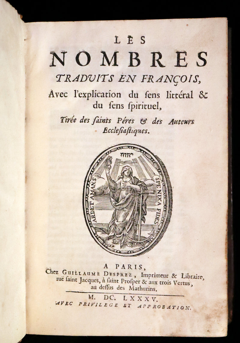 1685 Rare Latin French Book Bible - The Book of Numbers & The Book of Deuteronomy by Le Maistre de Sacy.