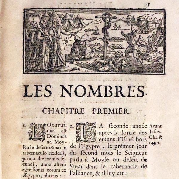 1685 Rare Latin French Book Bible - The Book of Numbers & The Book of Deuteronomy by Le Maistre de Sacy.