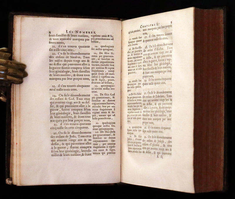 1685 Rare Latin French Book Bible - The Book of Numbers & The Book of Deuteronomy by Le Maistre de Sacy.