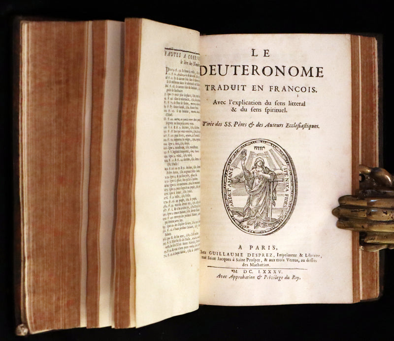 1685 Rare Latin French Book Bible - The Book of Numbers & The Book of Deuteronomy by Le Maistre de Sacy.