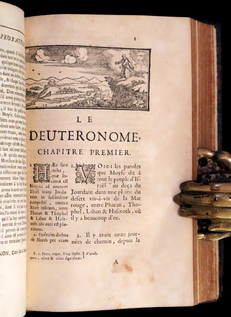 1685 Rare Latin French Book Bible - The Book of Numbers & The Book of Deuteronomy by Le Maistre de Sacy.