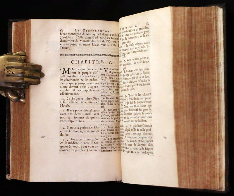 1685 Rare Latin French Book Bible - The Book of Numbers & The Book of Deuteronomy by Le Maistre de Sacy.