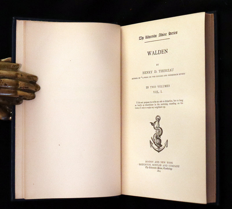 1894 Rare Book Set - WALDEN or, Life in the Woods by Henry David Thoreau.