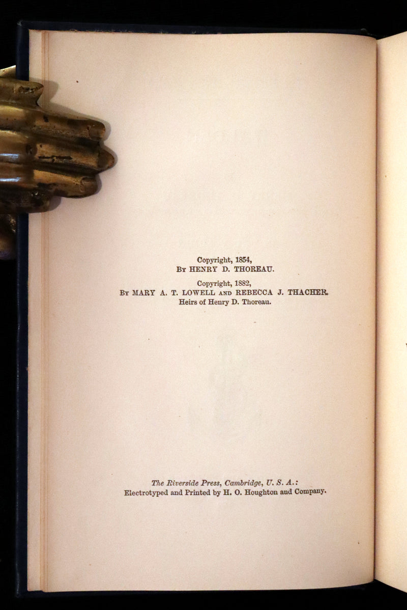 1894 Rare Book Set - WALDEN or, Life in the Woods by Henry David Thoreau.
