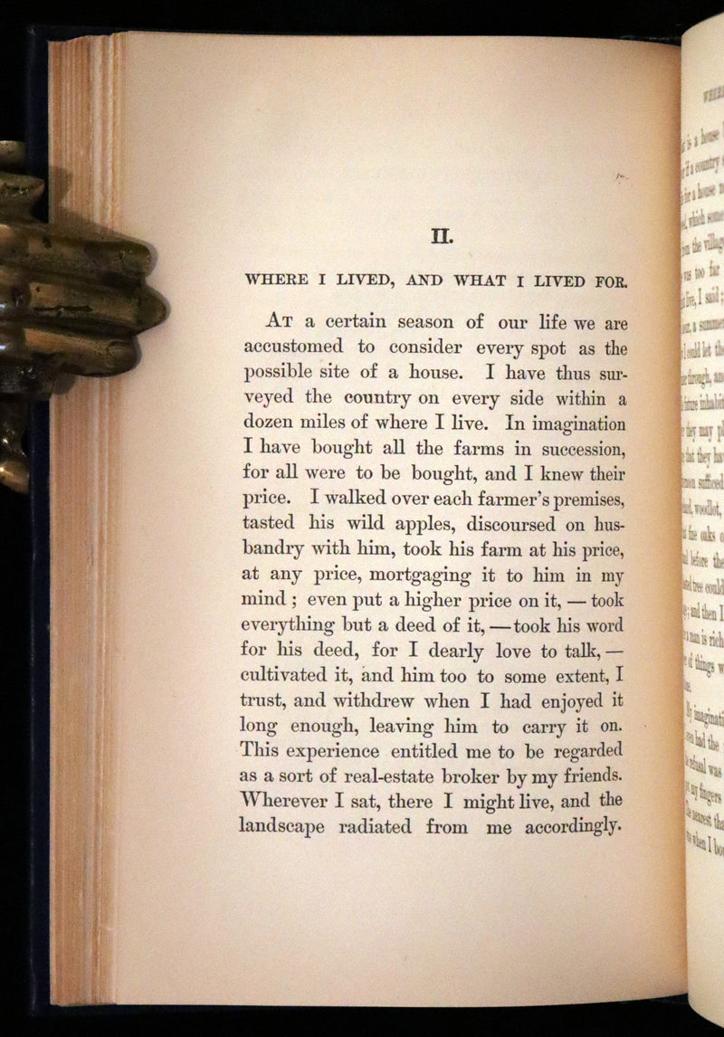 1894 Rare Book Set - WALDEN or, Life in the Woods by Henry David Thoreau.