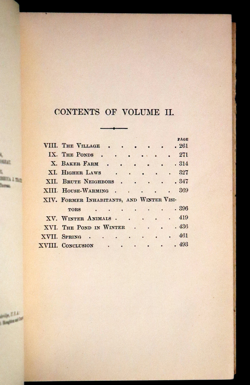 1894 Rare Book Set - WALDEN or, Life in the Woods by Henry David Thoreau.