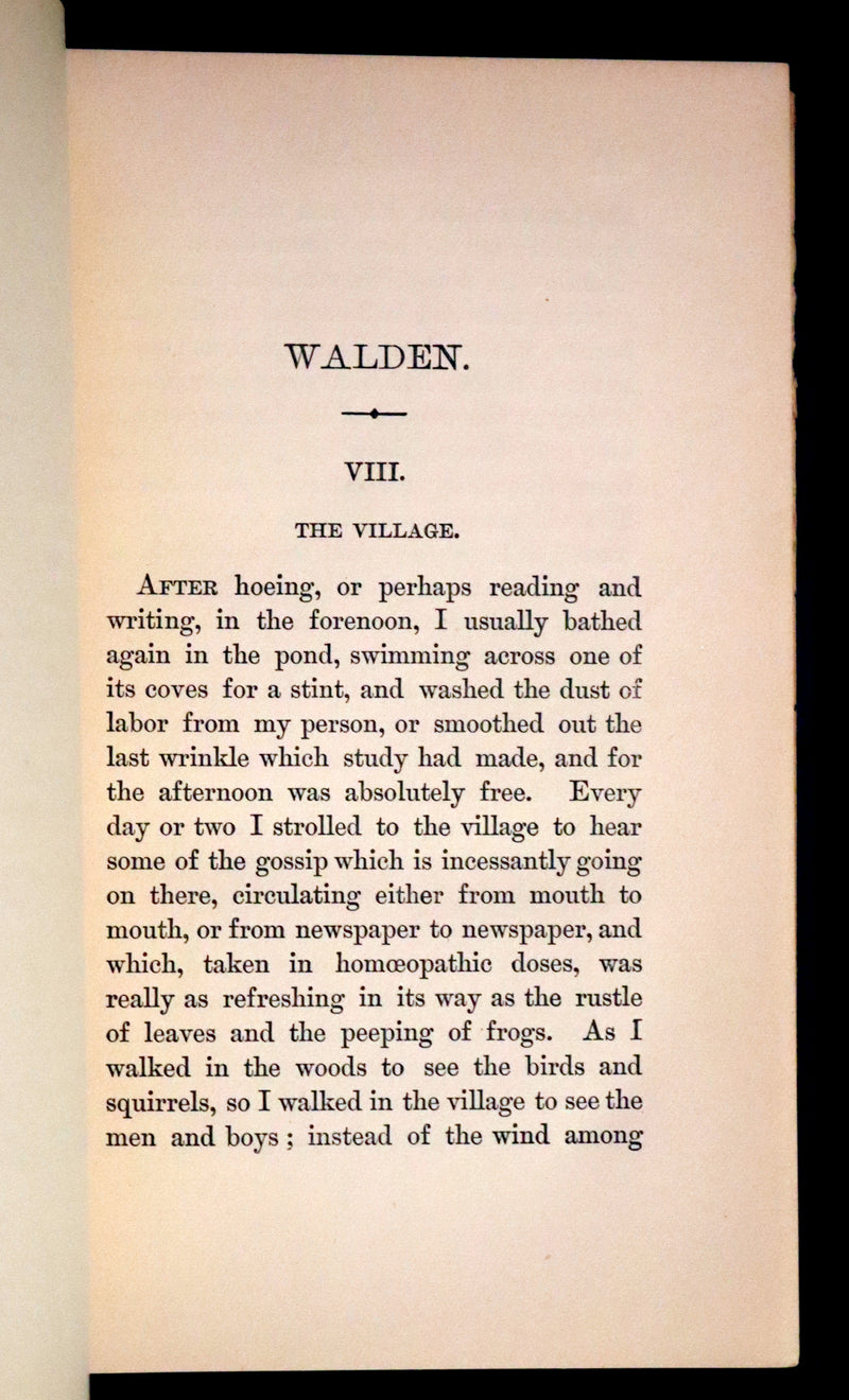 1894 Rare Book Set - WALDEN or, Life in the Woods by Henry David Thoreau.