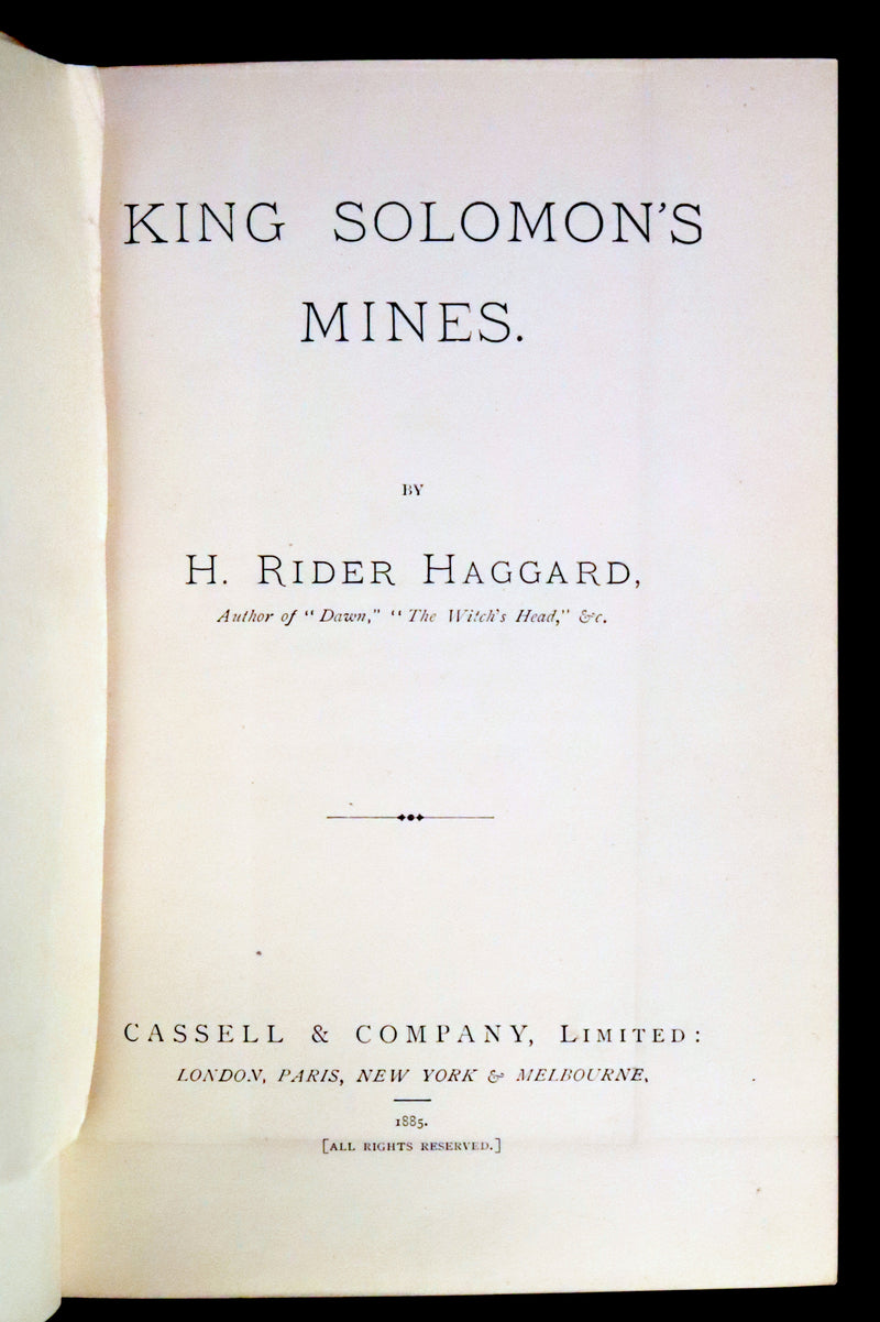 1885 Rare First Edition bound by Bayntun - King Solomon's Mines by Sir Henry Rider Haggard.