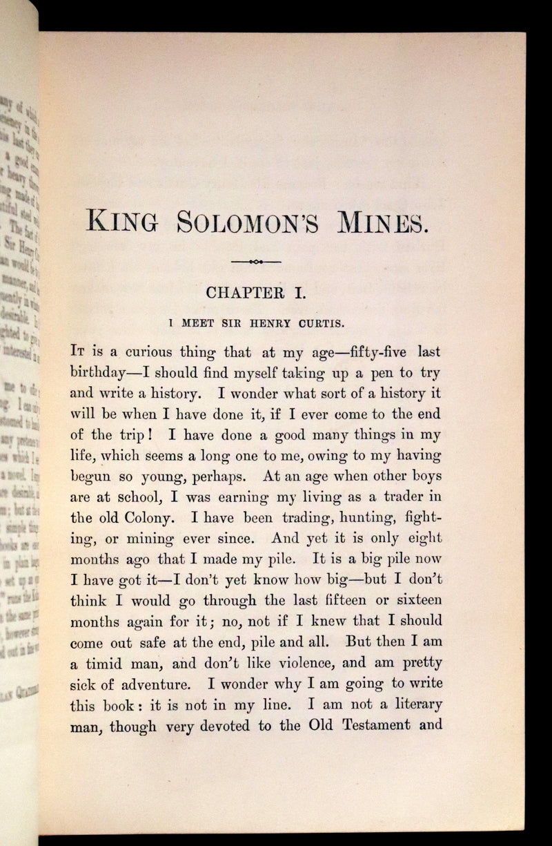 1885 Rare First Edition bound by Bayntun - King Solomon's Mines by Sir Henry Rider Haggard.