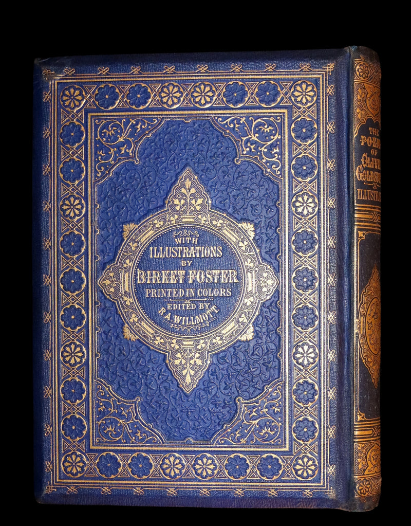 1860 Rare Book - The Poems of Oliver Goldsmith, coloured illustrated by Birket Foster and H. N. Humphrey.