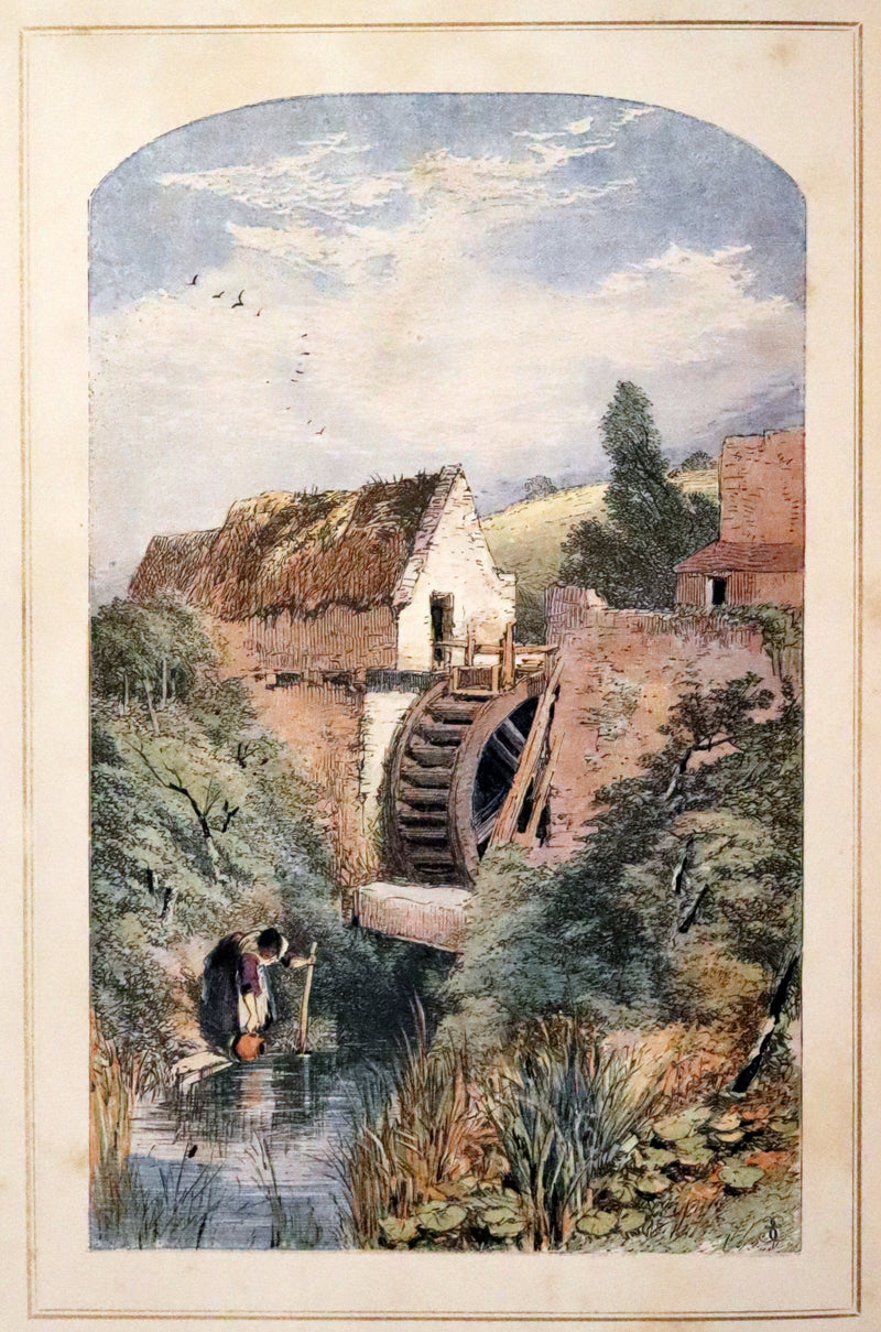 1860 Rare Book - The Poems of Oliver Goldsmith, coloured illustrated by Birket Foster and H. N. Humphrey.