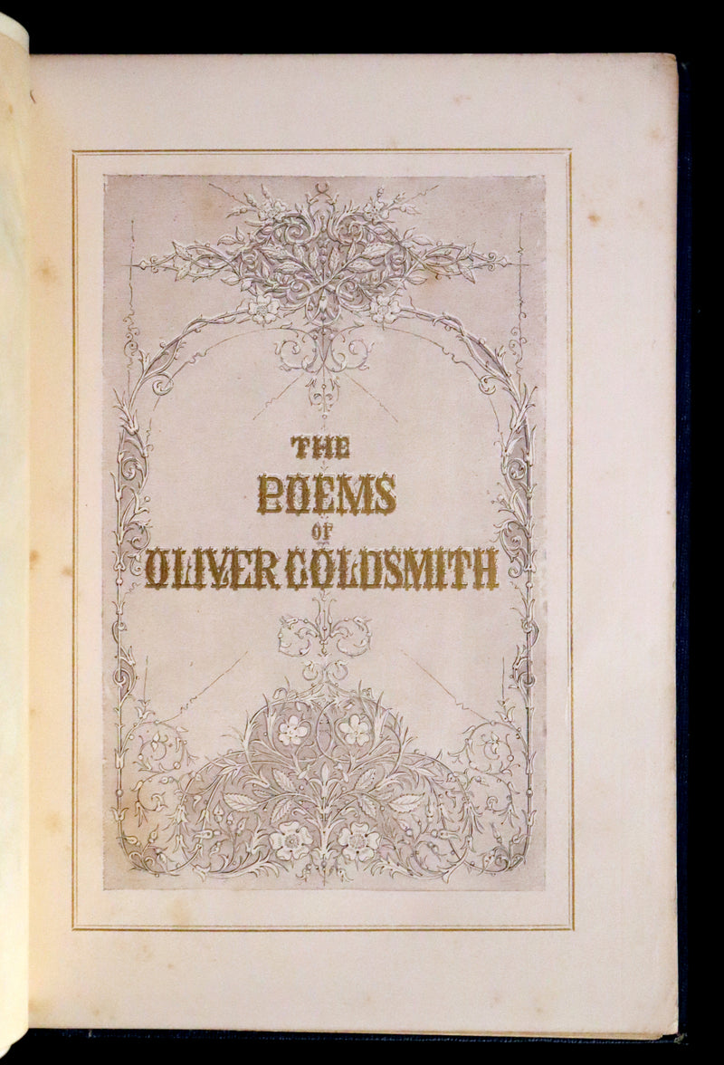 1860 Rare Book - The Poems of Oliver Goldsmith, coloured illustrated by Birket Foster and H. N. Humphrey.