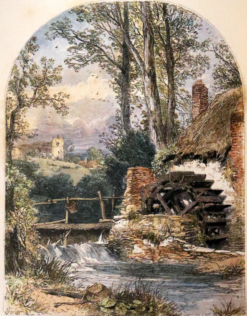 1860 Rare Book - The Poems of Oliver Goldsmith, coloured illustrated by Birket Foster and H. N. Humphrey.