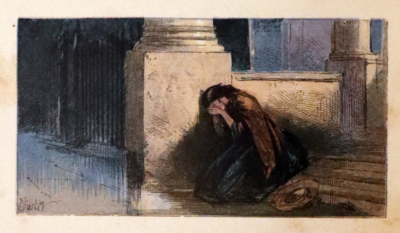 1860 Rare Book - The Poems of Oliver Goldsmith, coloured illustrated by Birket Foster and H. N. Humphrey.