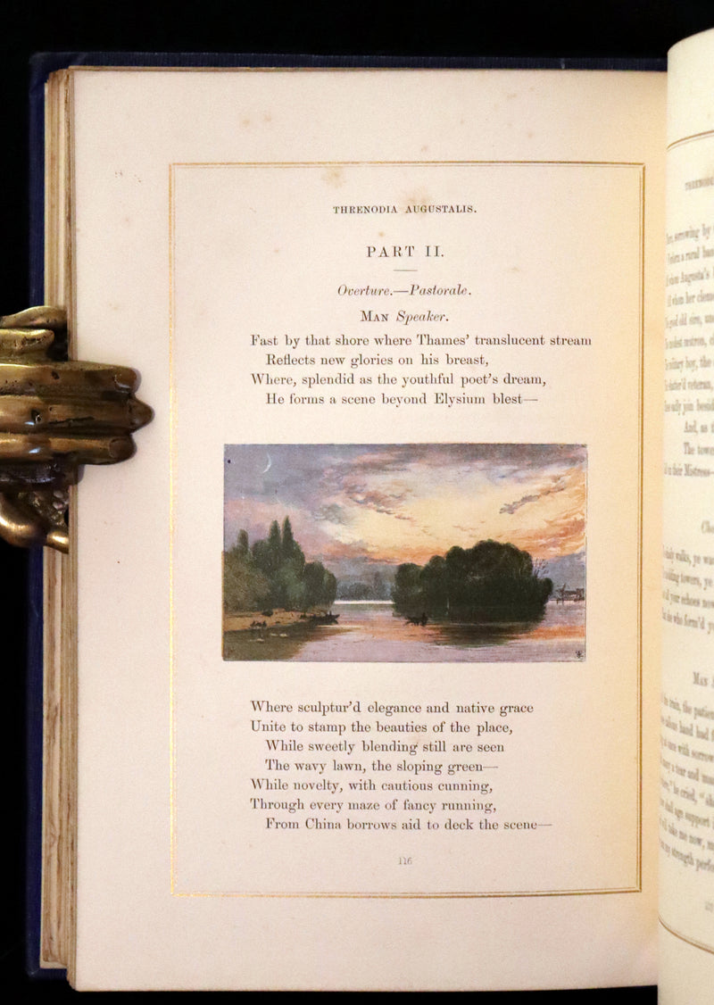 1860 Rare Book - The Poems of Oliver Goldsmith, coloured illustrated by Birket Foster and H. N. Humphrey.