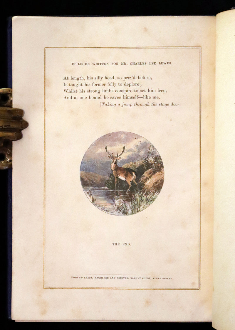 1860 Rare Book - The Poems of Oliver Goldsmith, coloured illustrated by Birket Foster and H. N. Humphrey.