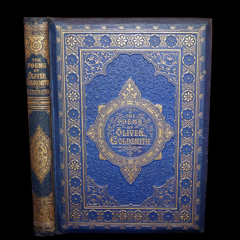 1860 Rare Book - The Poems of Oliver Goldsmith, coloured illustrated by Birket Foster and H. N. Humphrey.