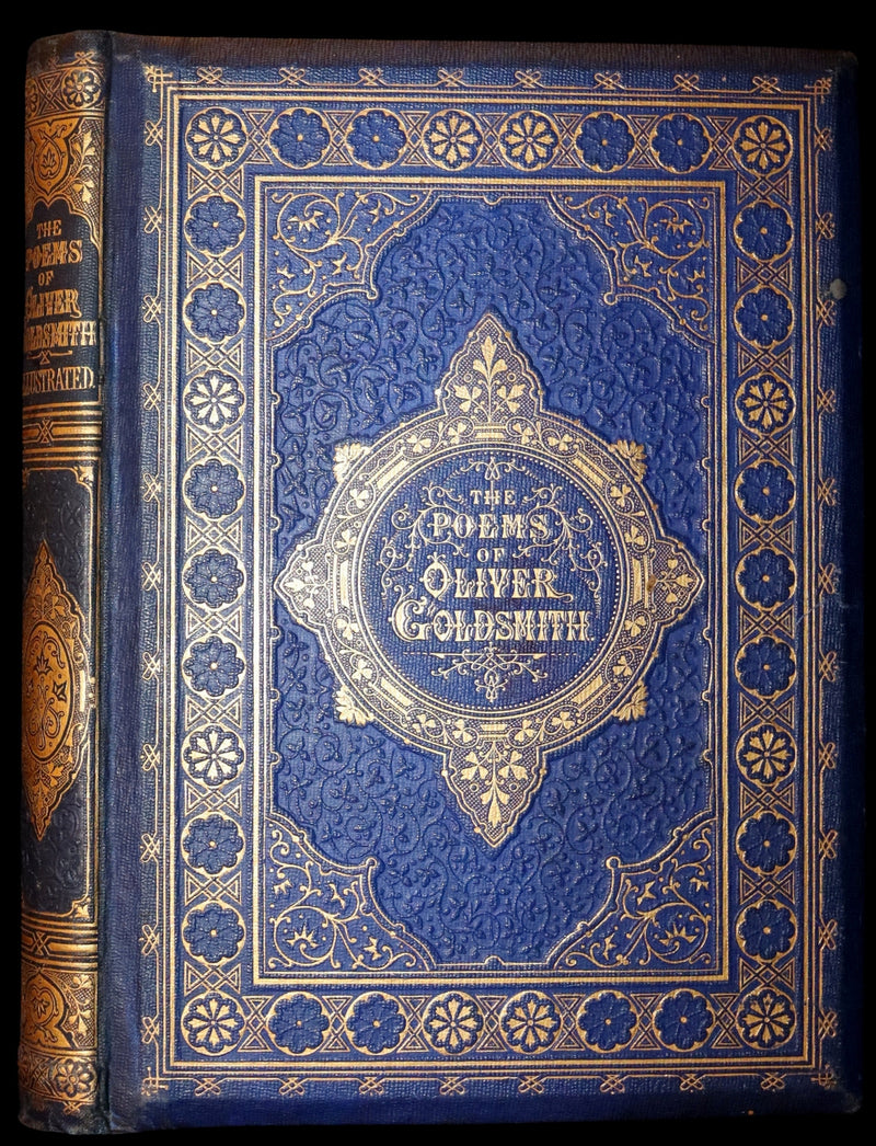 1860 Rare Book - The Poems of Oliver Goldsmith, coloured illustrated by Birket Foster and H. N. Humphrey.