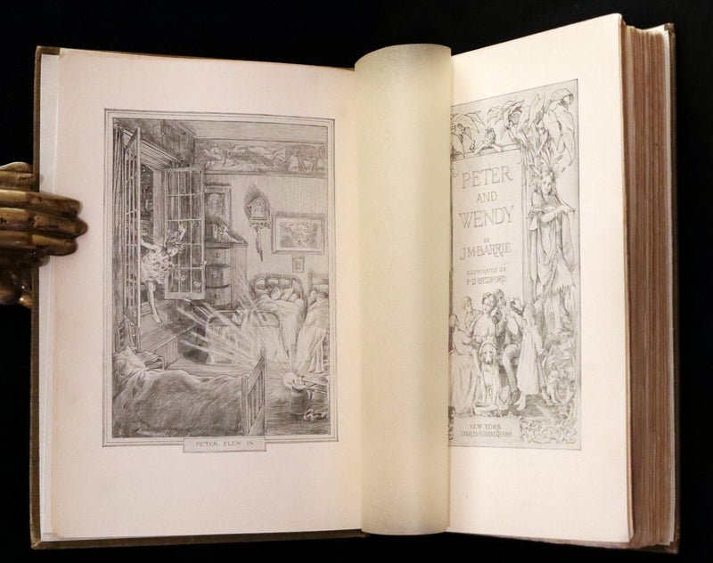 1911 Rare PETER PAN First Edition - PETER and WENDY by J.M. Barrie illustrated by F.D. Bedford.