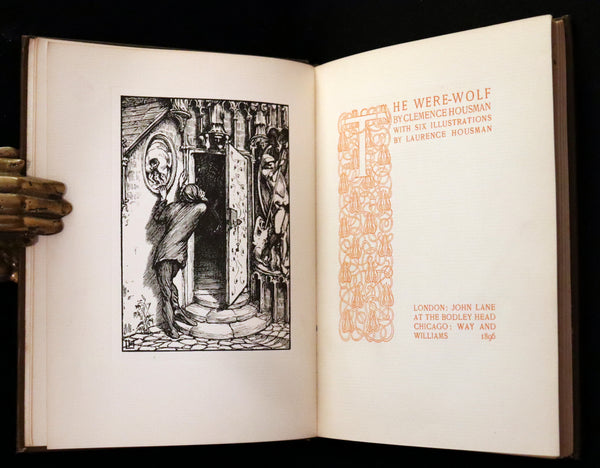 1896 Rare First Edition Book on Werewolves - THE WERE-WOLF by Clemence Housman. Illustrated.