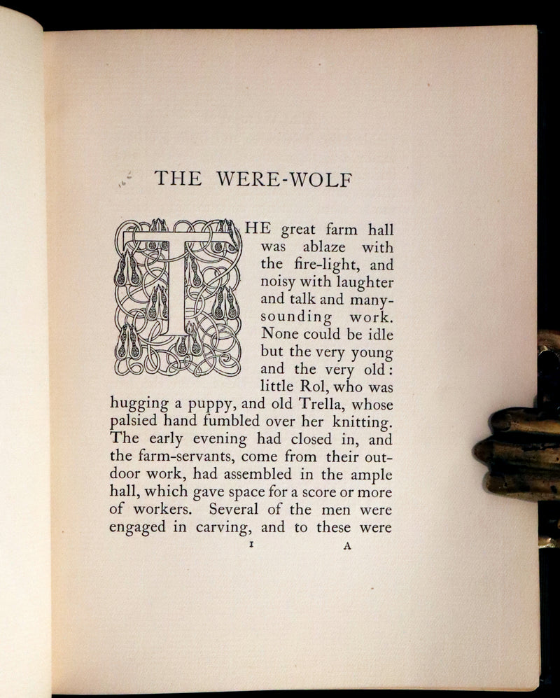 1896 Rare First Edition Book on Werewolves - THE WERE-WOLF by Clemence Housman. Illustrated.