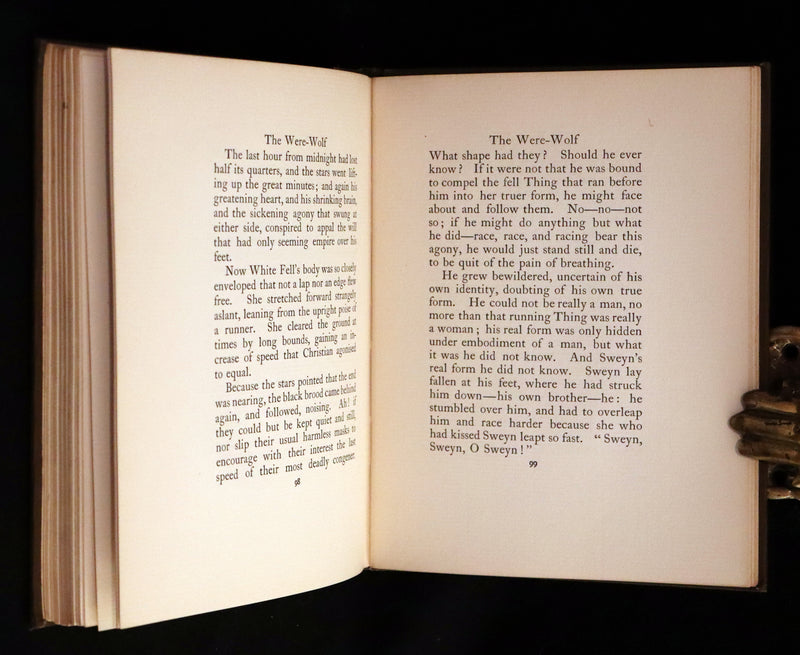 1896 Rare First Edition Book on Werewolves - THE WERE-WOLF by Clemence Housman. Illustrated.