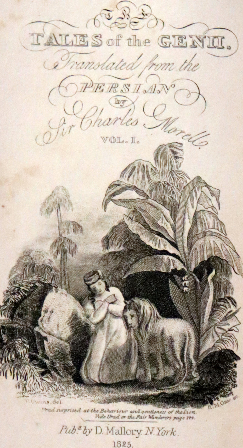 1825 Scarce Book Set - The Tales of the Genii, Translated from the Persian by Sir Charles Morrell.
