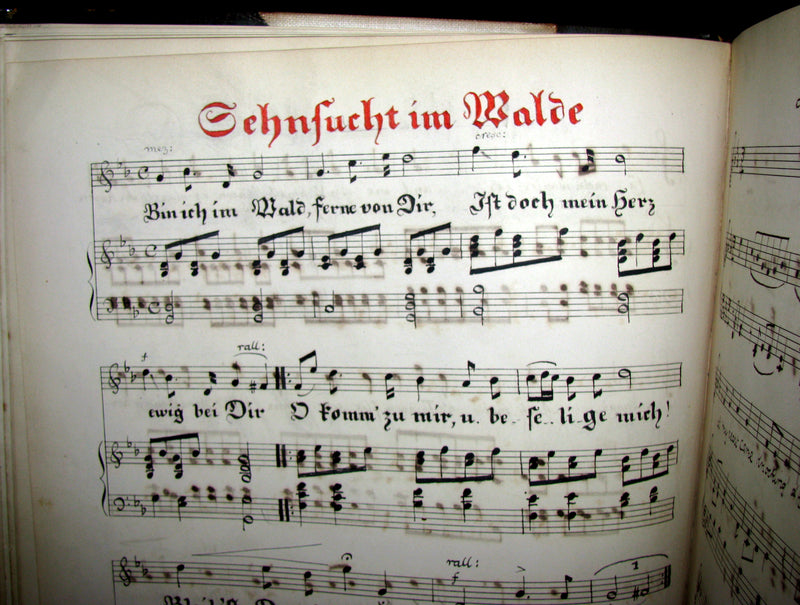 1899 Scarce Victorian Manuscript Music Book - The Slender Boy, None Other, Ich Stand in Dunklen Traumen, etc.