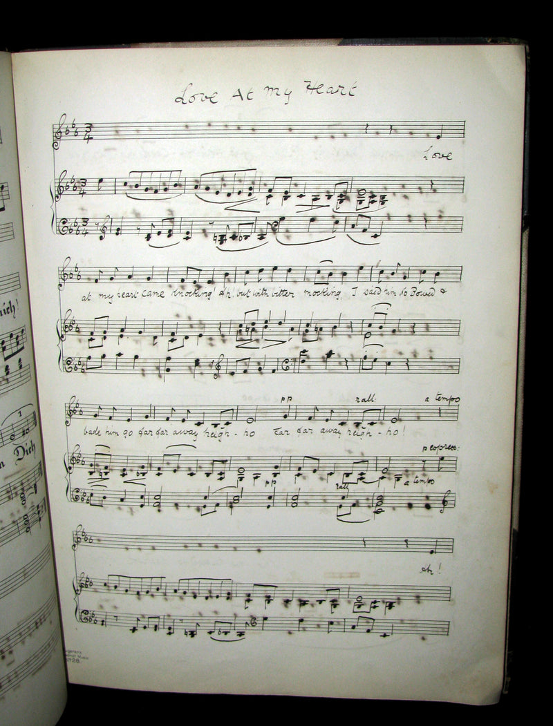 1899 Scarce Victorian Manuscript Music Book - The Slender Boy, None Other, Ich Stand in Dunklen Traumen, etc.