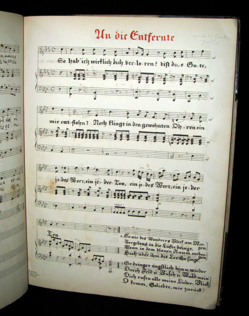1899 Scarce Victorian Manuscript Music Book - The Slender Boy, None Other, Ich Stand in Dunklen Traumen, etc.
