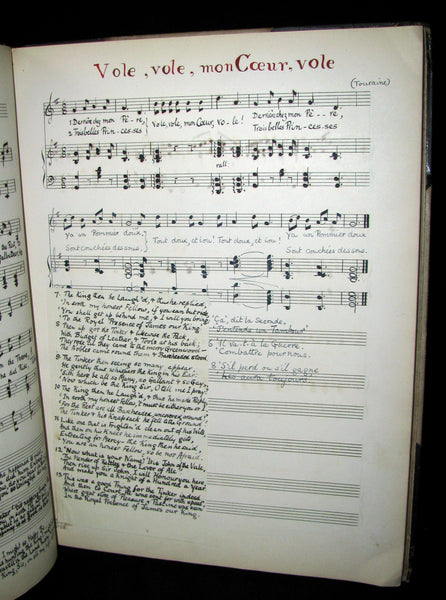 1899 Scarce Victorian Manuscript Music Book - The Slender Boy, None Other, Ich Stand in Dunklen Traumen, etc.