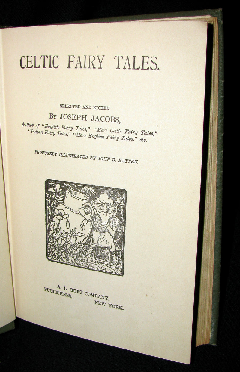 1890 Scarce Victorian Book - CELTIC Fairy Tales by Joseph Jacobs Illustrated by John D. Batten.
