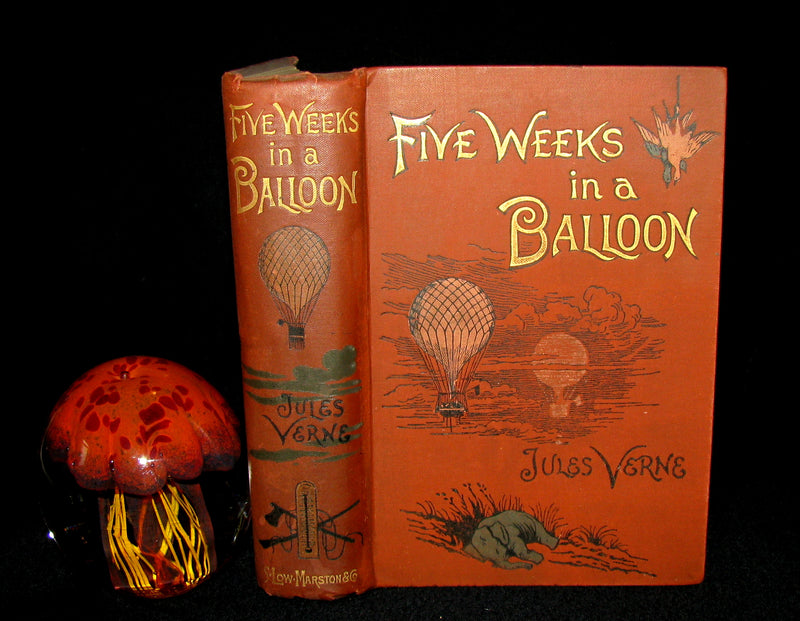 1899 Rare Victorian Book - JULES VERNE Five Weeks in a Balloon.