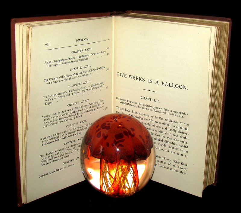 1899 Rare Victorian Book - JULES VERNE Five Weeks in a Balloon.
