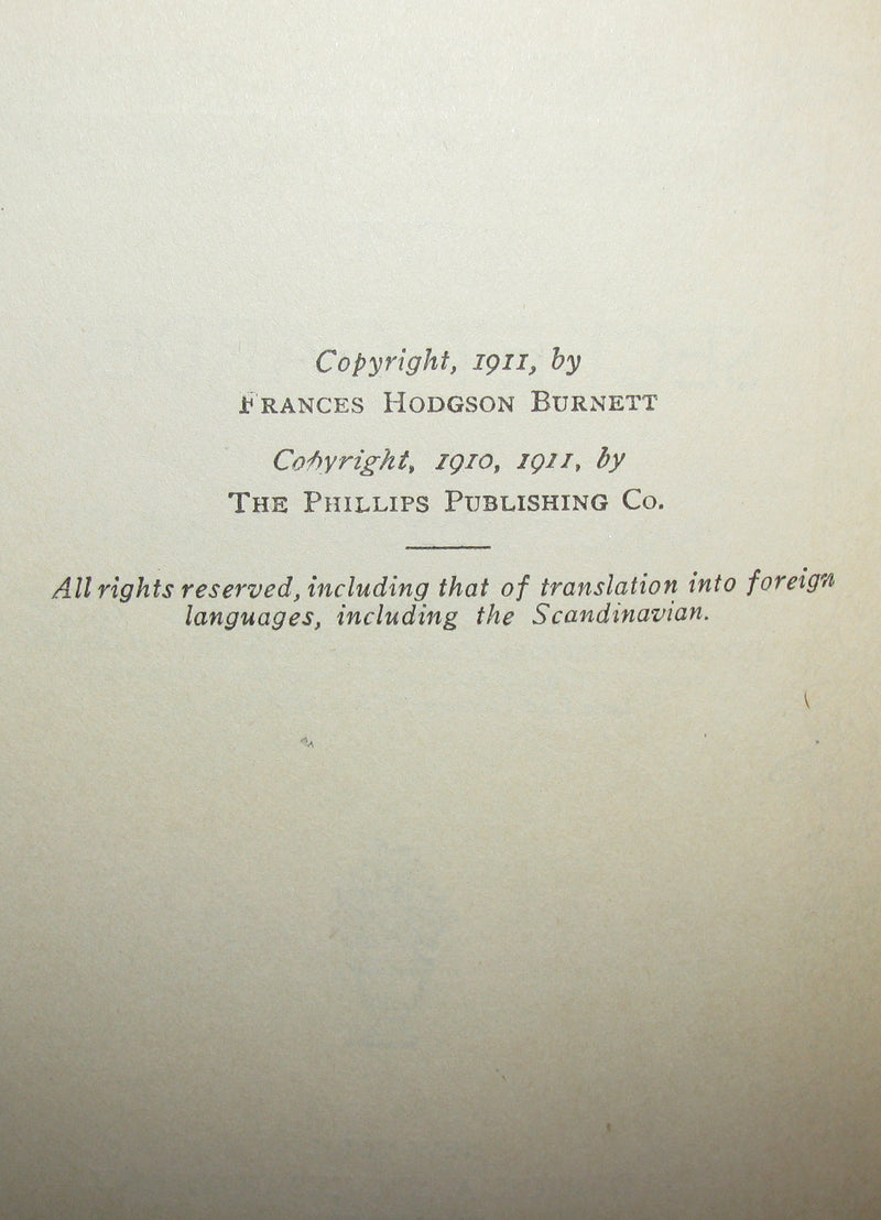 1911 Rare Book Early Edition - The Secret Garden by Frances Hodgson Burnett