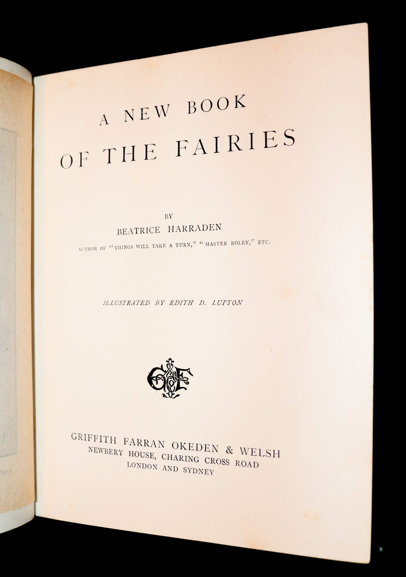 1890 Rare book - A New Book Of The Fairies By Beatrice Harraden illustrated by Edith D. Lupton