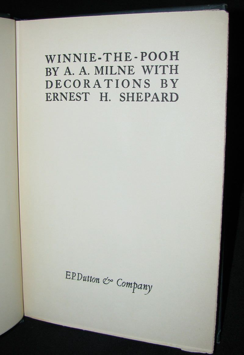 1926  Rare First Edition -  A. A. Milne & Ernest H. Shepard -  WINNIE-THE-POOH