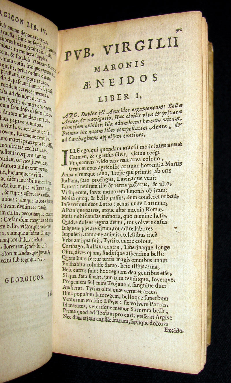 1624 Scarce Latin vellum Book - VIRGIL Works - Pub. Virgilii Maronis Opera (Aeneid, Georgics, etc)
