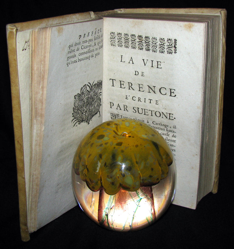 1695 Scarce Latin French vellum Bookset - Les Comedies de Terence - Terence's Comedies