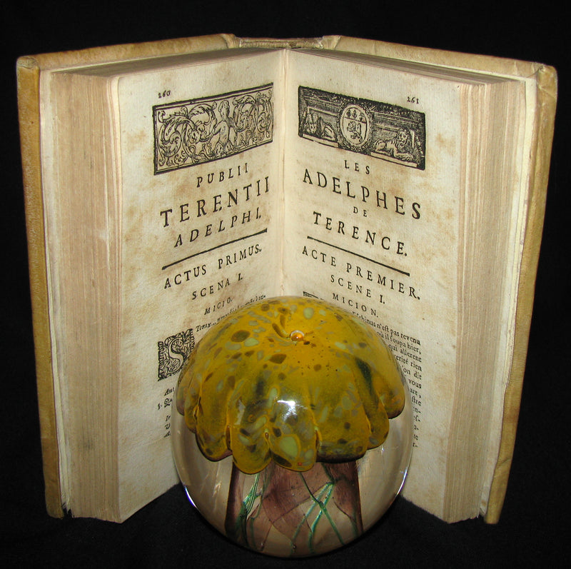 1695 Scarce Latin French vellum Bookset - Les Comedies de Terence - Terence's Comedies