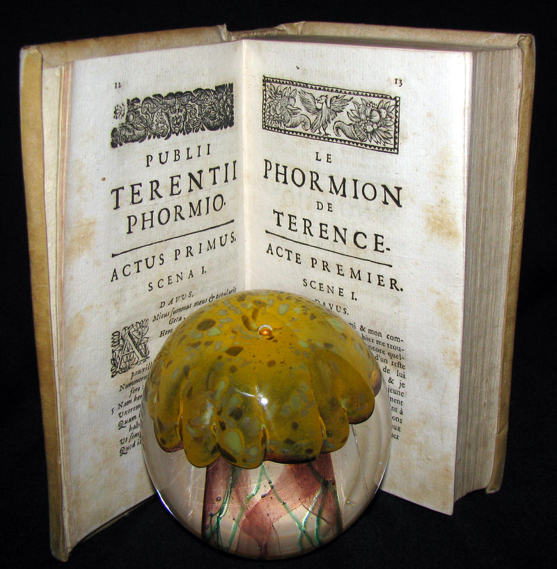 1695 Scarce Latin French vellum Bookset - Les Comedies de Terence - Terence's Comedies