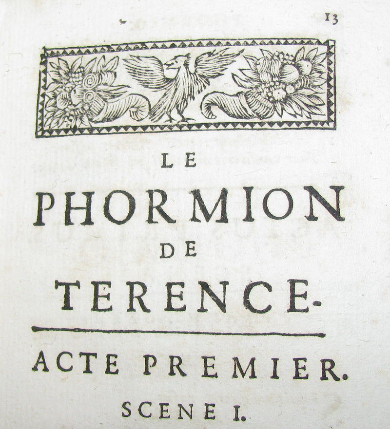 1695 Scarce Latin French vellum Bookset - Les Comedies de Terence - Terence's Comedies