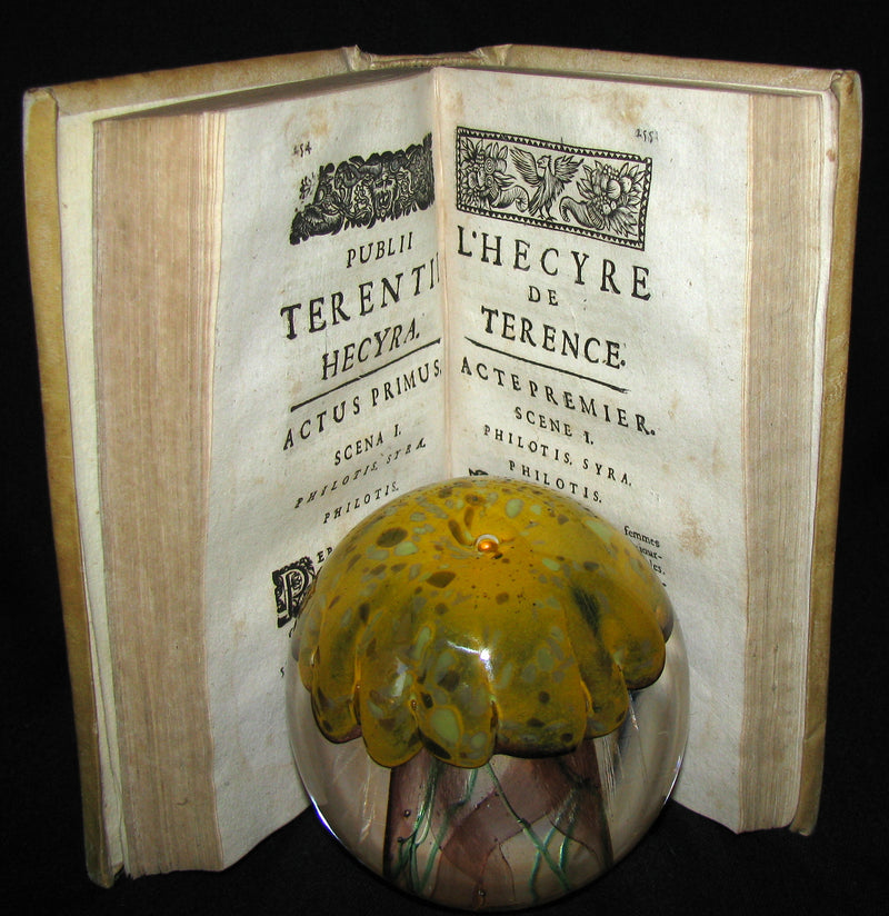 1695 Scarce Latin French vellum Bookset - Les Comedies de Terence - Terence's Comedies