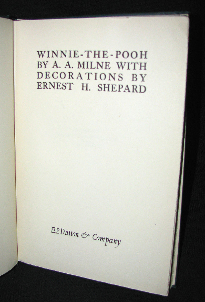 1926  First Edition - A. A. Milne & Ernest H. Shepard -  WINNIE-THE-POOH