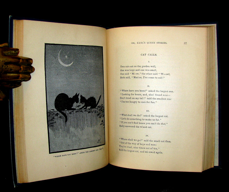 1880 Scarce First Edition Book - KARL and THE QUEEN OF QUEER-LAND. Illustrated.