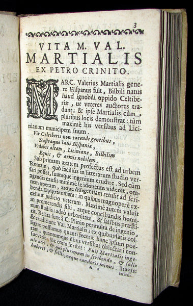 1690 Rare Latin vellum Book - MARTIAL's Epigrams - M. Val Martialis Epigrammata